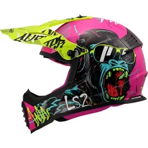 LS2 MX437 Fast Evo II Mini Gorilla Pink/Türkis/Gelb M
