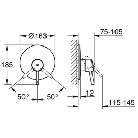 Grohe Concetto Einhand-Brausebatterie Unterputz für 1 Verbraucher Chrom 19345001
