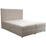 Kontinentales Bett 140x200 cm für Schlafzimmer Dream 140 Bonellfedern 2x Bettzeugkasten Beige Monolith 04 - Beige