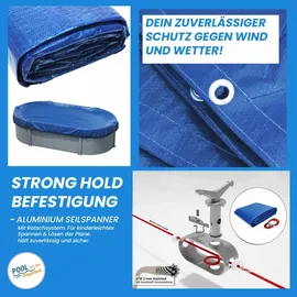 Evolution Abdeckplane Oval Blau 623 cm x 360 cm