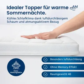AM Qualitätsmatratzen ClimaFlex Summer Matratzenauflage 200 x 200 cm weiß