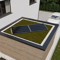 900 kWp GartenPV System inkl. Wattstone 10 Grad Flachdachaufständerung aus Feinbeton Anthrazit