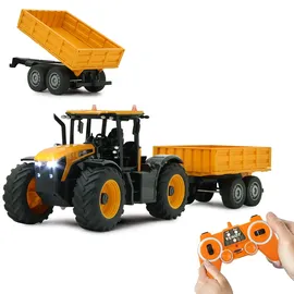 Jamara RC-Auto Fastrac Traktor mit Kippanhänger 1:24 2,4GHz RTR gelb (405305)