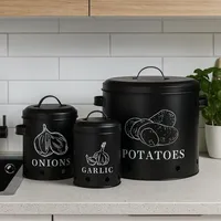Neuetischkultur Vorratsdosen für Kartoffeln, Zwiebeln, Knoblauch 3er-Set Landhaus