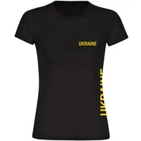Multifanshop Damen T-Shirt - Ukraine - Brust & Seite