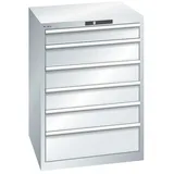 LISTA Schubladenschrank, Schubladen 1x50 + 2x75 + 2x100 + 1x200 + 1x300 mm, TK 75 kg, lichtblau