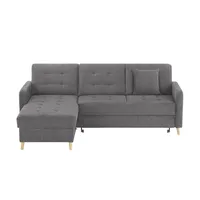 Ecksofa mit Schlaffunktion Venus , grau , Maße (cm): B: 222 H: 87 T: 162.0