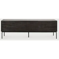 Ethnicraft Grooves Indoor TV Anrichte Teakholz Off Black - Schwarz