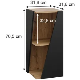 Vicco Benno, 31,6 x 70,5 cm, mit offenen Ablagen, modern, schmal, Badezimmer