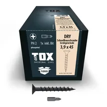 Tox-Dübel-Technik Schnellbauschraube TOX Schnellbauschraube Grobgewinde PH2 DRY 3,9 x 45 GG (1.000 Stk)