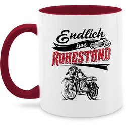 Shirtracer Tasse Endlich im Ruhestand – schwarz, Keramik, Rente Geschenk Kaffeetasse rot
