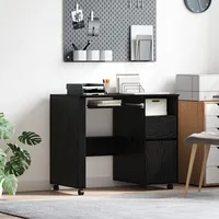 VidaXL Schwarzer Eichen-Schreibtisch Schwarze Eiche Holzwerkstoff, Metall