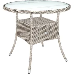 Polyrattan Tisch Creme Ø80cm