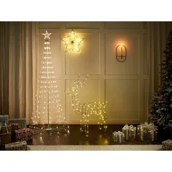 Outdoor Weihnachtsbeleuchtung LED silber Hirsch 117 cm LAUGAR