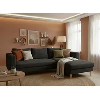 TRENDMANUFAKTUR Eckcouch Cord 2-Sitzer Grau