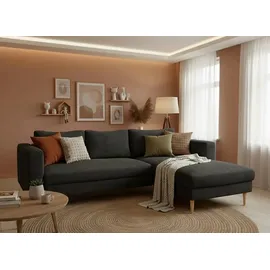 TRENDMANUFAKTUR Eckcouch Cord 2-Sitzer Grau