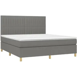 vidaXL Boxspringbett 180 x 200 cm Dunkelgrau