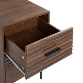 Beliani Nachtschrank Walgett 40 x 40 x 54 cm Dunkelbraun