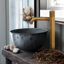 Mamoli Hexagonal Waschtischarmatur Messing Patina