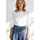 More & More leicht taillierte 3/4 Arm-Bluse, Puffärmel in white | Gr.: 34
