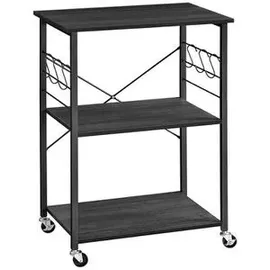 VASAGLE Küchenschrank Servierwagen 60 x 40 x 89 cm Schwarz