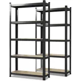 Karat Schwerlastregal Lakota Traglast bis 875 kg Individuell einsetzbar Schwarz 150 x 75 x 30 cm