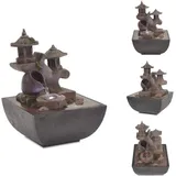 Brunnen & Wasserfälle - Living Zimmerbrunnen Mit Led Polyresin - Grau