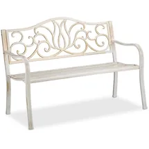 Relaxdays Gartenbank 128 x 90 x 63 cm Weiß
