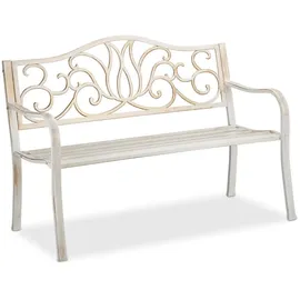 Relaxdays Gartenbank 128 x 90 x 63 cm Weiß