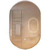 Costway LED-Spiegel 80x50cm mit Anti-Beschlage Spiegelheizung, Badspiegel 3000K-6500K dimmbar, Badezimmerspiegel Wandspiegel