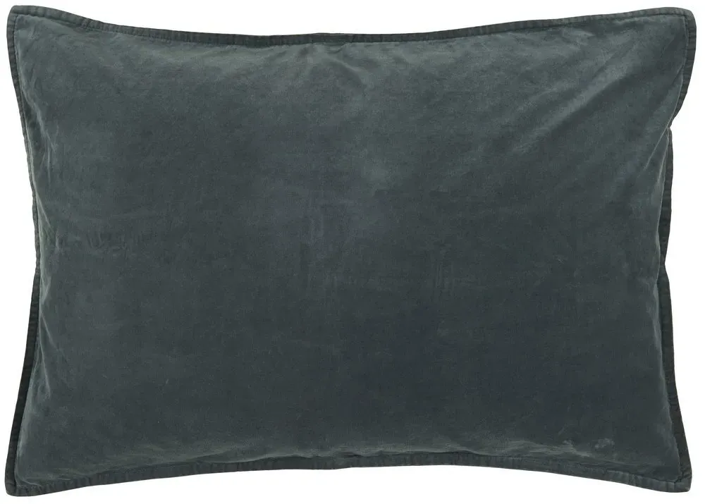 IB Laursen Kissenbezug Velour rechteckig, 52 x 72 cm, historical blue