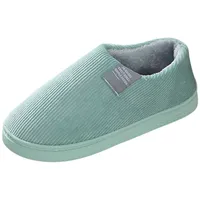 Frauen Hausschuhe Flache Herbst Und Winter Hausschuhe Plüsch Fluffy Herren Plüschschuhe Filzpantoffeln Pantoffeln Winterhausschuhe Warme Plüsch Hausschuhe Gästepantoffeln Bequeme (Green, 38-39) - 38 EU