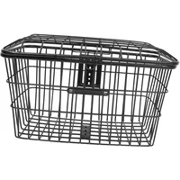 Mikinona Fahrradkorb Aus Eisen Mit Deckel Großer Drahtkorb Zur Aufbewahrung Vorne Am Lenker Für Freizeitfahrten Und Draußen