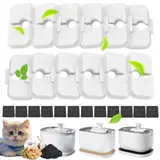 24 Stück Filter Katzenbrunnen, Trinkbrunnen Filter Ersatzfilter für Katze PLWF005/ PLWF115 / PLWF105, für Katzentrinkbrunnen, 12 Ersatzfilter und 12 Schwämme