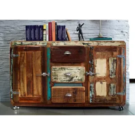MASSIVMOEBEL24.DE Sideboard 150 x 90 x 40 cm Mehrfarbig