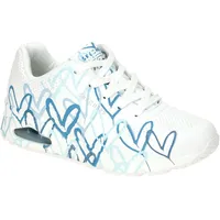SKECHERS UNO Spread The Love Damen Weite M Weiß/Blau/Türkis 37