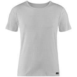 Bruno Banani Herren T-Shirt - Oberteil, Shirt, Check Line 2.0, Polyamid, Rundhals, Logo, einfarbig Weiß 2XL