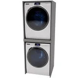 CraftPAK Waschmaschinenschrank geeignet für Waschmaschine & Wäschetrockner | Waschturm | Schrank Waschmaschine für Waschküche - Möbel Größe 66x180x65 cm Farbe Grau
