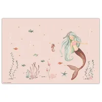 cover-your-desk Schreibtischunterlage für Kinder und Erwachsene Meerjungfrau im rosa Meer aus hochwertigem Vinyl - 60 x 40 cm