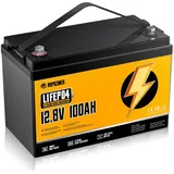 Rvpozwer 12V 100Ah LiFePO4 Batterie, Eingebauter 100A BMS, 18000 Tiefzyklen, Gruppe 31, Leichte Lithium-Eisenphosphat-Batterie für Hausenergie, Wohnmobil, Trolling-Motor, Marine, Solar, Off-Grid