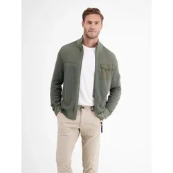 Strickjacke mit unterschiedlichen Strickstrukturen - Chilled Olive - S