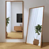 Spiegel, Ankleidespiegel, Ganzkörperspiegel, Anprobespiegel, Standspiegel, Wandspiegel, Standspiegel, Schminkspiegel, In Holzoptik L70*H170cm