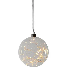 eglo christmas EGLO LED-Weihnachtskugel für Innen, beleuchtete Glaskugel zum Aufhängen, transparente Leuchtkugel zum Hängen, warmweiß, Strom-Betrieb, Ø 15 cm