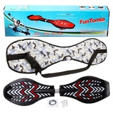 FunTomia Waveboard Waveboard mit Mach1 ABEC-9 Kugellager, LED Rollen & Tragetasche rot|schwarz