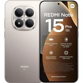 Xiaomi Redmi Note 15 Pro 5G 8 GB RAM 512 GB Titanium Color