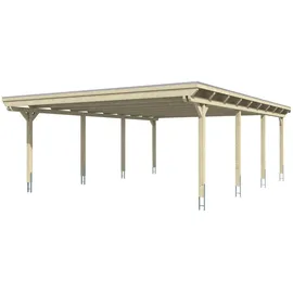 SKANHOLZ Carport Emsland 6,13 x 8,46 m natur mit EPDM-Dach und Regenrinne