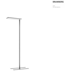 Brumberg LED Stehleuchte MELODY, IP20, 60W, 4000K, 7600lm, mit Bewegungsmelder, mit Schalter, App, silber BRUM-77411694AI