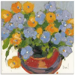 Glasbild ARTLAND "Gepflanzte Blume I", orange (farbe bild(er): orange), B:50cm H:50cm, Bilder, in verschiedenen Größen