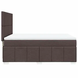 vidaXL Boxspringbett mit Matratze Dunkelbraun 140x200 cm Stoff