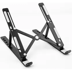 TOJ Laptopständer - Verstellbarer Tablethalter - Ergonomisch Leichtgewicht - 10 bis 17 Zoll - Schwarz